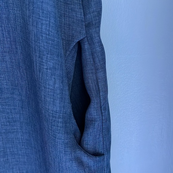 Umgee | Gauzy Raw Hem Blue Tunic Dress With Pockets Size Medium - Picture 6 of 11